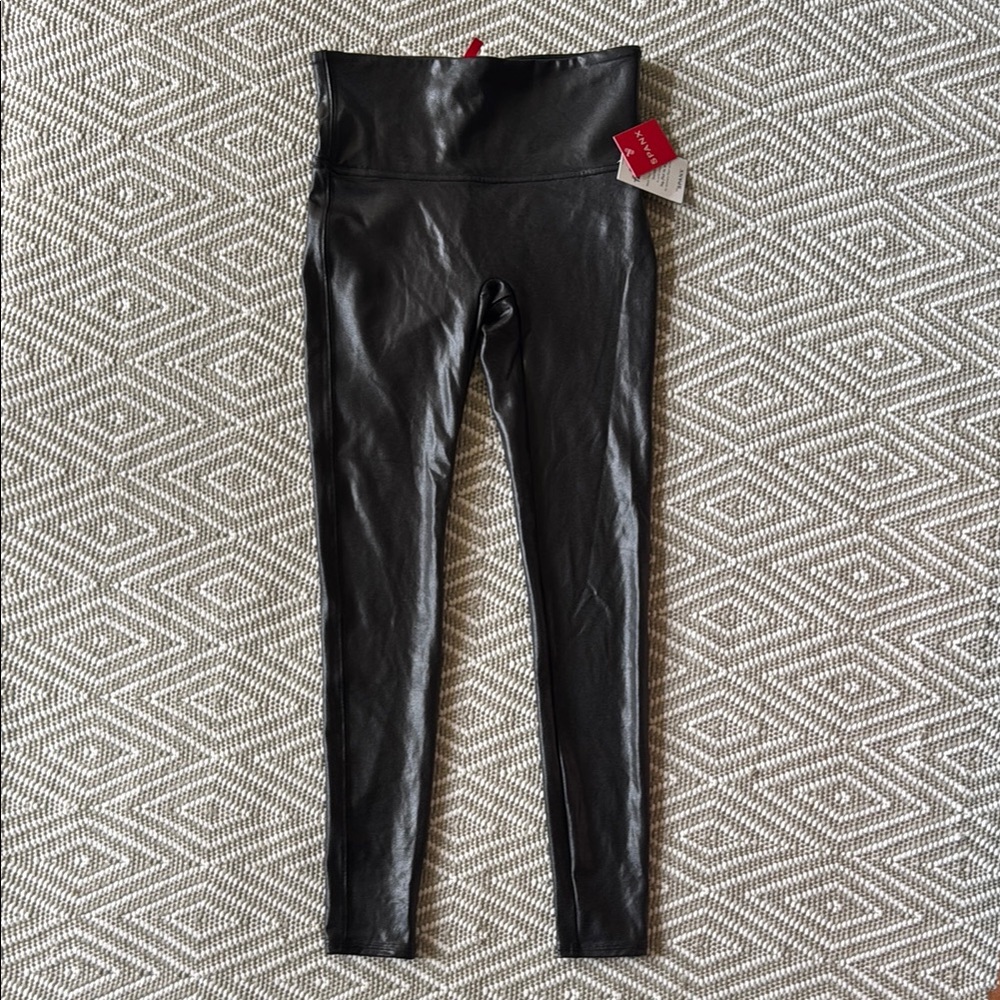 NWT SPANX Faux Leather Leggings in Black